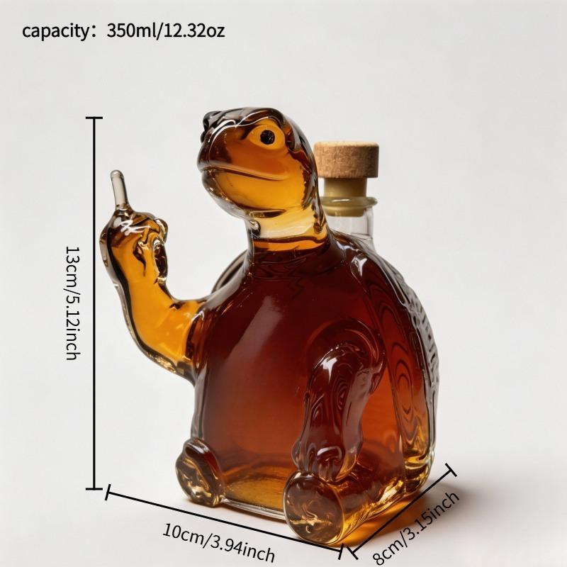 Novelty Turtle Glass Whiskey Bottle, Decorative Liquor Storage Container for Brandy, Vodka & Wine, Stylish Home Bar Accent and Great Gift Choice