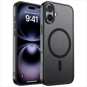 Matte Shockproof Magnetic Protective Cover Casing for Iphone 17, 16, 15, 14, 13, 12, And 11 Pro Max. It Offers Shock Absorption, Anti-Slip Features, Is Lightweight, Compatible with Wireless Charging, And Resists Fingerprints
