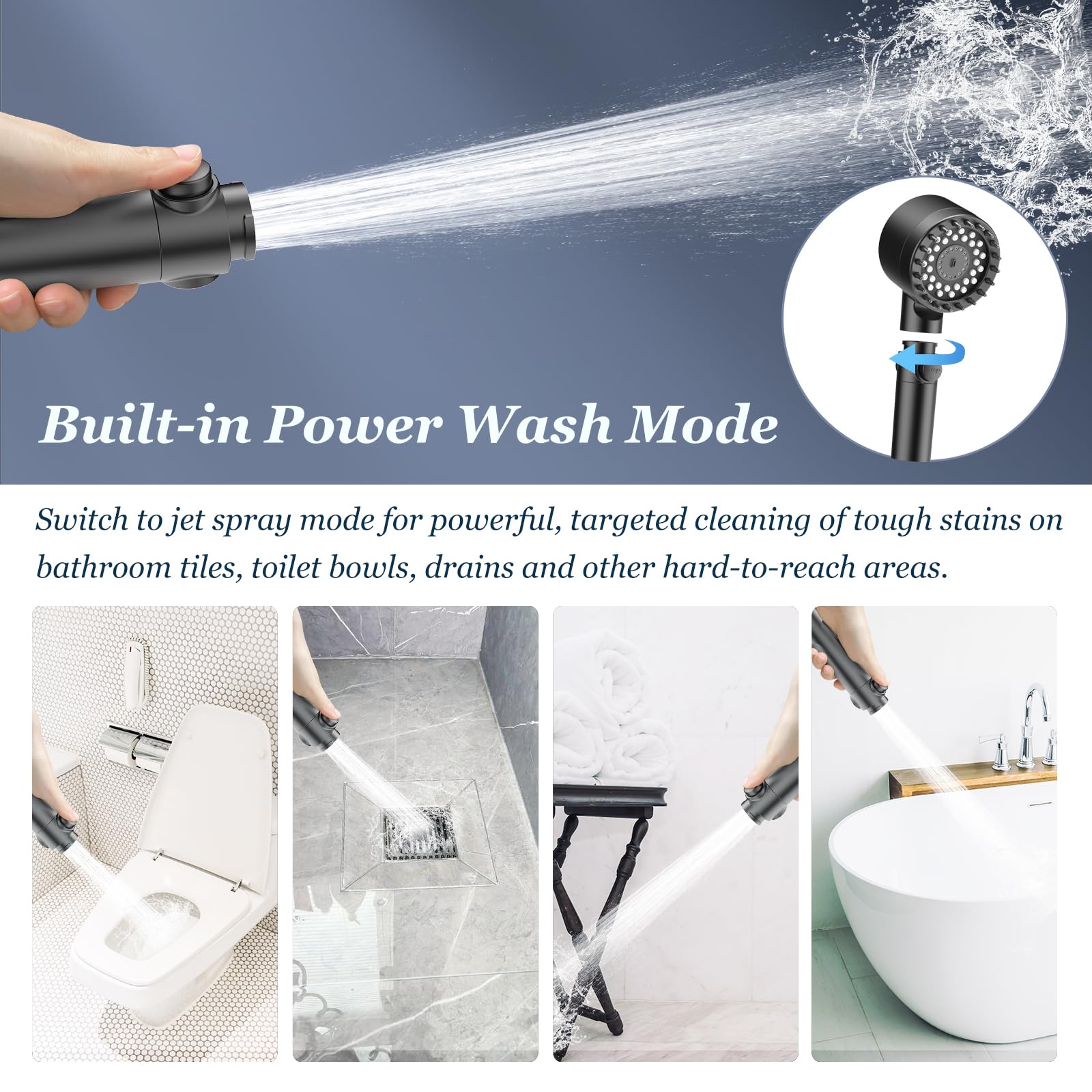 FEELSO Updated Filtered Shower Head with Handheld High Pressure 4 Spray Nozzles for Hard Water Remove Chlorine Reduce Dry Skin ON/OFF Switch for Pet Bath