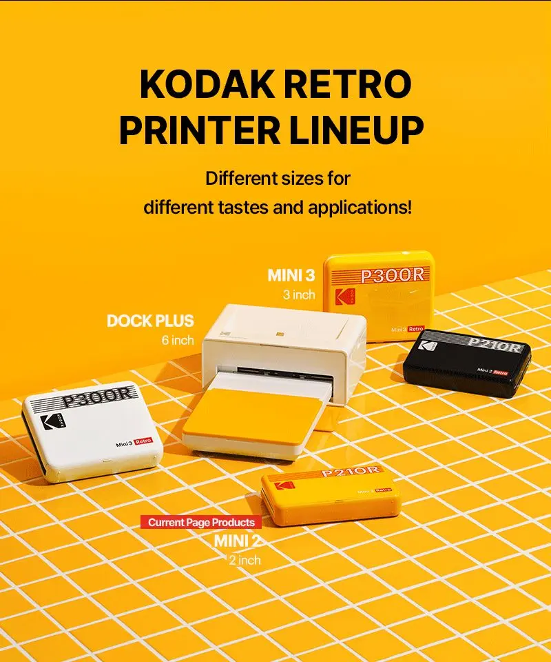 Product Introduction of Kodak Mini 2 Retro 4PASS Portable Photo Printer – Easy Bluetooth Connection & 30 Sheets Bundle 23