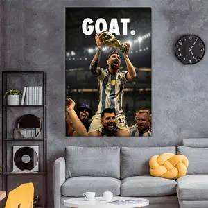 LIONESI 10 Motivational Wall Art Messi Poster Pop Culture Icon Football Legends Art Framed CANVAS Sport Decor Ready to Hang Gift Soccer High-Quality Glossy Photo Paper 8x12 inch to 27x40 inch Sizes Sustainable Uncoated Matte Paper 200 gsm