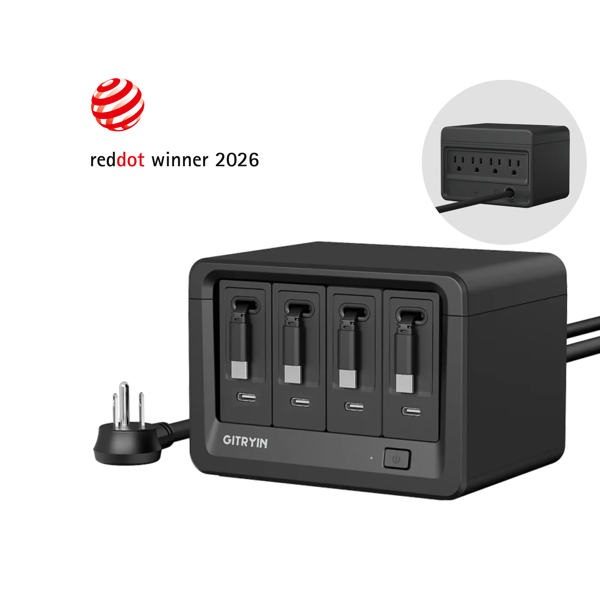 Power Strip+4C--black