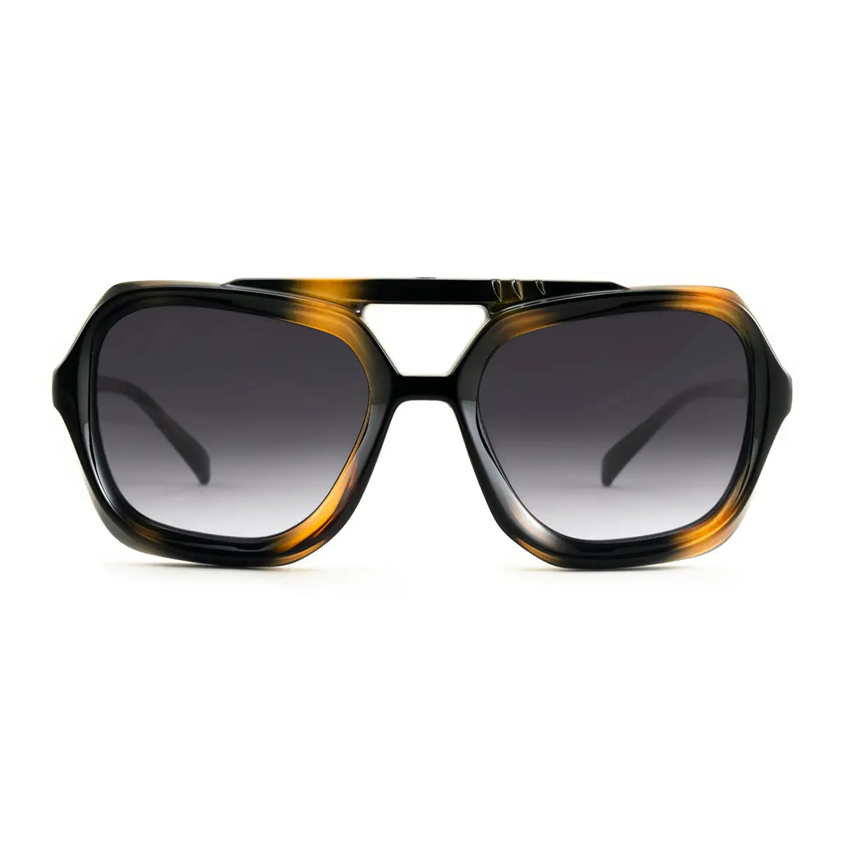 Infinit Tiger Square Gradient Sunglasses, Tortoise + Gray