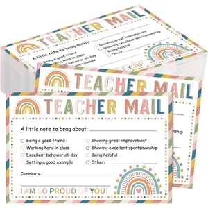60 count Teacher Mail Notes to Parents, Good Behavior Incentive Cards  Elementary Classroom  Haves, Positive Postcard Boho Motivational Mail Cards for  School Teacher Supplies