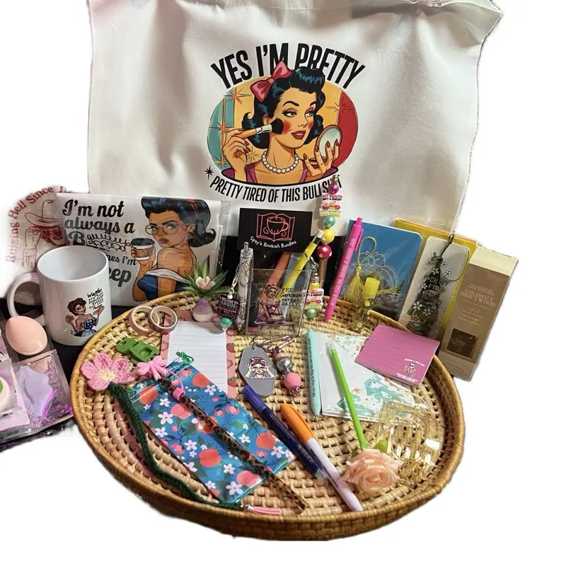 “Sassy and spice and nothing nice” Bookish Bundle. Tote bag, garden flag, reed diffuser, pamper pack and more!!