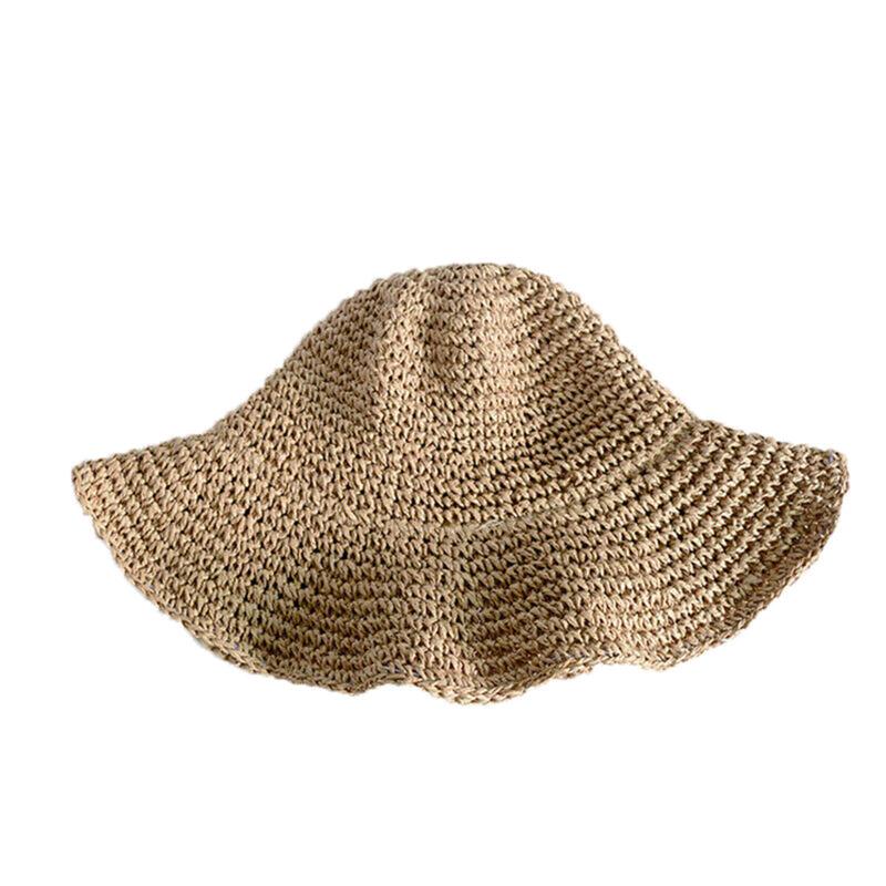 Women's Summer Sun Hat, Wide Brim Straw Hat in Solid Color, Foldable Beach & Travel Hat, TikTok Viral  Hat Dupe, Lightweight Sun Protection Accessory