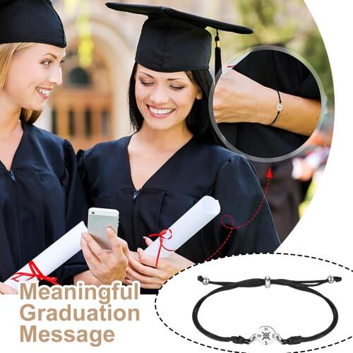 Graduation Bracelet Gift for Her Him - Class of 2026 High School College Graduation Gif High School & College Graduation Present with Cap Box & Inspirational Card - Adjustable Unisex Keepsake for Teen Girls Boys Women Men