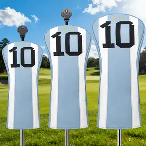 Messi's No. 10 Jersey Design Golf Club Head Cover, Exquisite Embroidery, Suitable for Men & Women, Perfect Gift for Golf Enthusiasts, Golf Accessory, Golf Gear