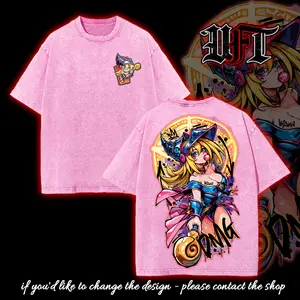 Dark magician girl hot art waifu yugioh duel monster card game anime movie 2 sided washed tshirt sweatshirt hoodie graphic tees menswear