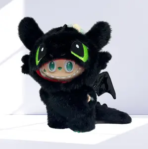 Labubu Black Baby Clothes Compatible with First, Second, and Third Generation Labubu Vinyl Doll Accessories Clothes 6.7in Trendy Playwear [Only Clothes]