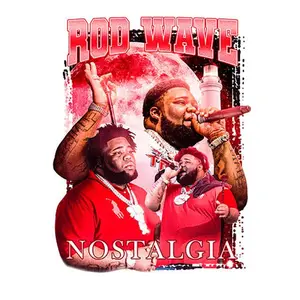 House of Us Red Nostalgia Rod Wave Custom Graphic Tee for Men - Menswear, Top