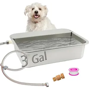 3 Gallon Automatic Dog Water Dispenser 304 Stainless Steel, Large Self-Filling Pet Water Bowl with Float Valve, Auto Animal Waterer for Dogs, Livestock, Horse, Goat, Pig