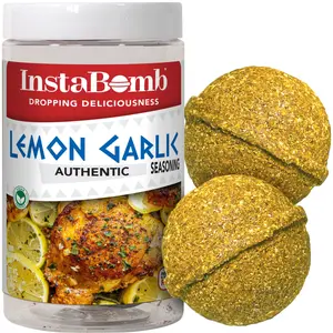 InstaBomb Lemon Garlic Meal Bombs - 2 Bombs Per Jar, Feeds 16 People, Greek Inspired