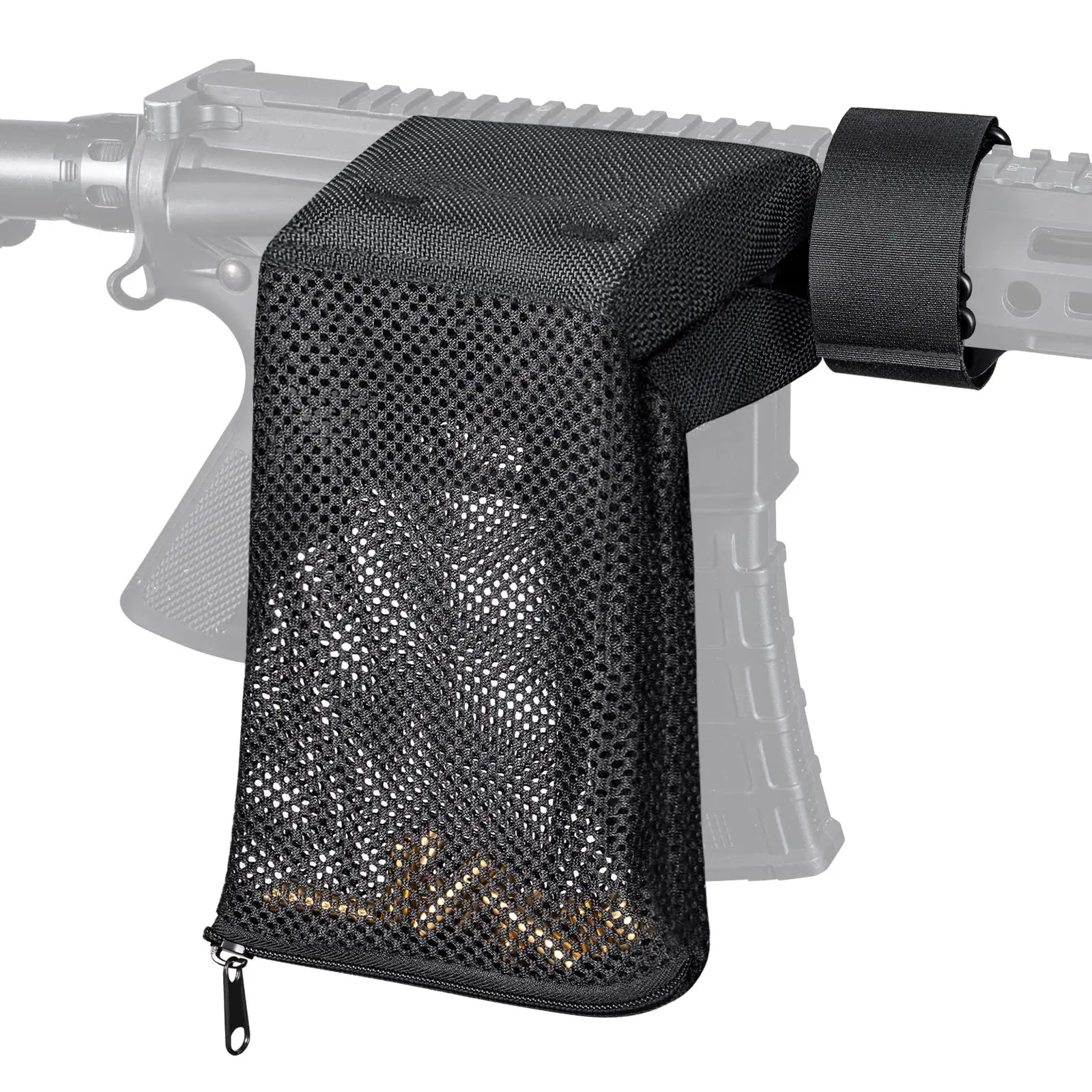 Brass Shell Collector Tactical Ammunition Holder, Thick Mesh Design, Heat Resistant, Zipper Bottom, Quick Release, Outdoor Shooting & Hunting Accessory