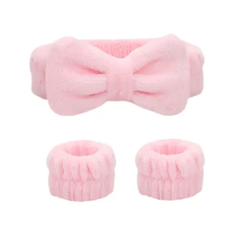 Face Washing & Wristband Set, 3 Counts/set Face Washing Soft Headband & Wristband, Facial Skin Care Tool for Women & Girls, Face Washing Headband And Wristbands