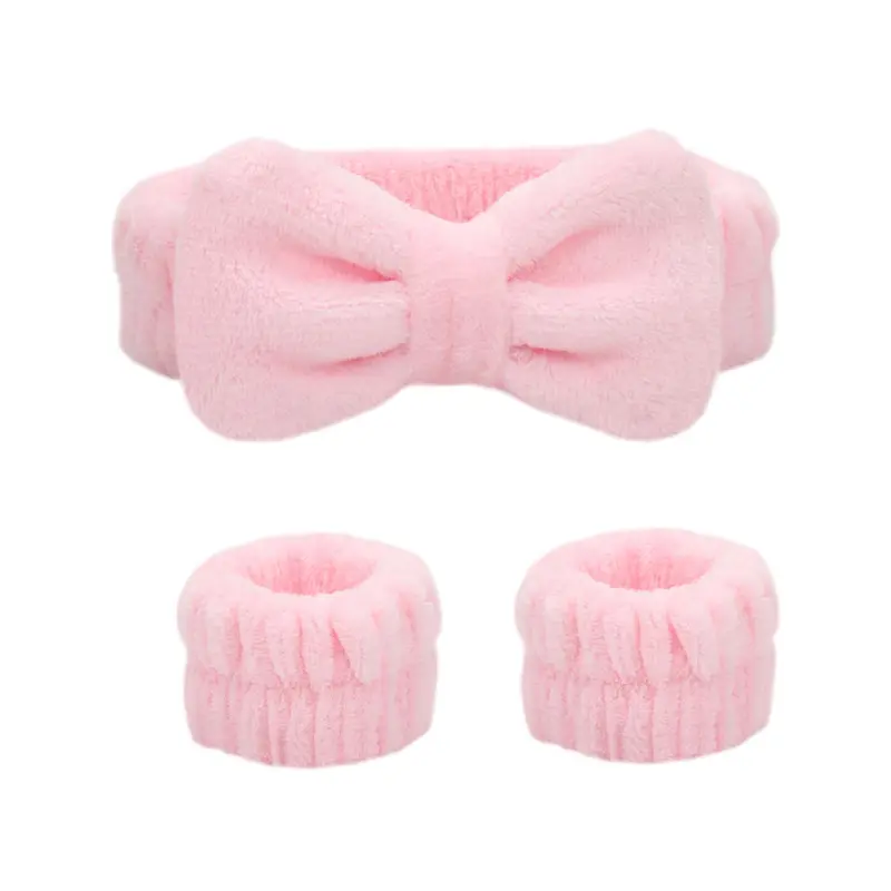 Face Washing & Wristband Set, 3 Counts/set Face Washing Soft Headband & Wristband, Facial Skin Care Tool for Women & Girls, Face Washing Headband And Wristbands