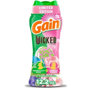 Gain In-Wash Laundry Scent Booster "Wicked: For Good" Limited Edition, Wonderfullest Woods & Beautifical Blossom, 12.2 oz, Fresh Extender + Odor Protection Laundry Beads