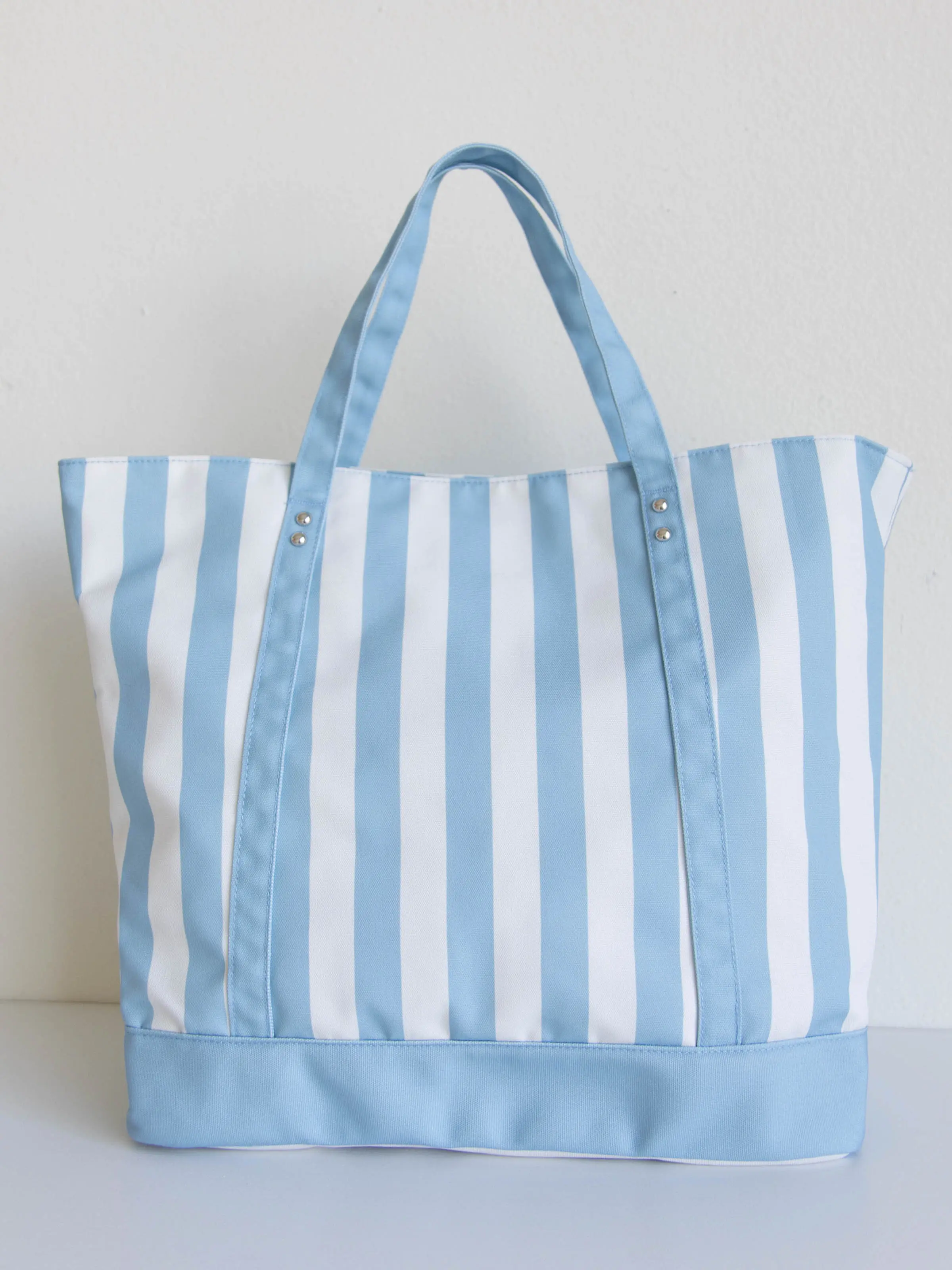 Customizable Canvas Tote - Blue Stripe