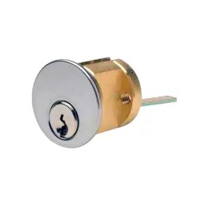 ILCO Grade 1 5-Pin Rekeyable RIM Cylinder Door Hardware with Master Keys, OEM Specs, Solid Brass Construction, 1 1/8" Size, Arrow Keyway, KA2 Tailpieces, 26D Configuration, Satin Chrome Finish