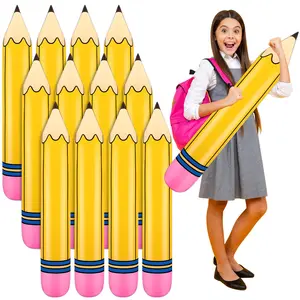 12 Pcs Giant Large Inflatable Pencil Balloon Back to School Hanging Jumbo Blow up Pencils Decoration for First Day of School Party Classroom Welcome Party Photo Prop