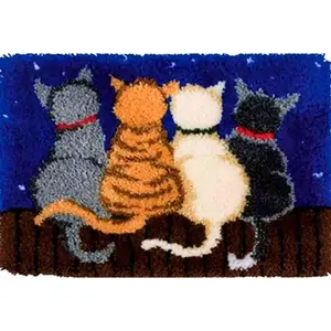 Latch Hook Rug Kits- Cats- Nights