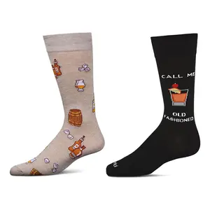 Men's 2 Pair Pack Novelty Themed Crew Socks