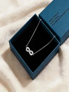 Infinity Necklace for Women Silver Dainty Cubic Zirconia Pendant Necklace Daily Commute Versatile Delicate Jewelry Birthday Valentine's Day Gift for Her