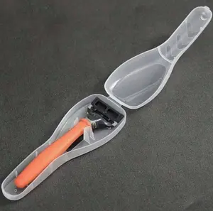 1pc Plastic Travel Razor Case Outdoor Camping Business Trip Portable Razor Holder Container Storage Shaving Box (Not Include Shaver)
