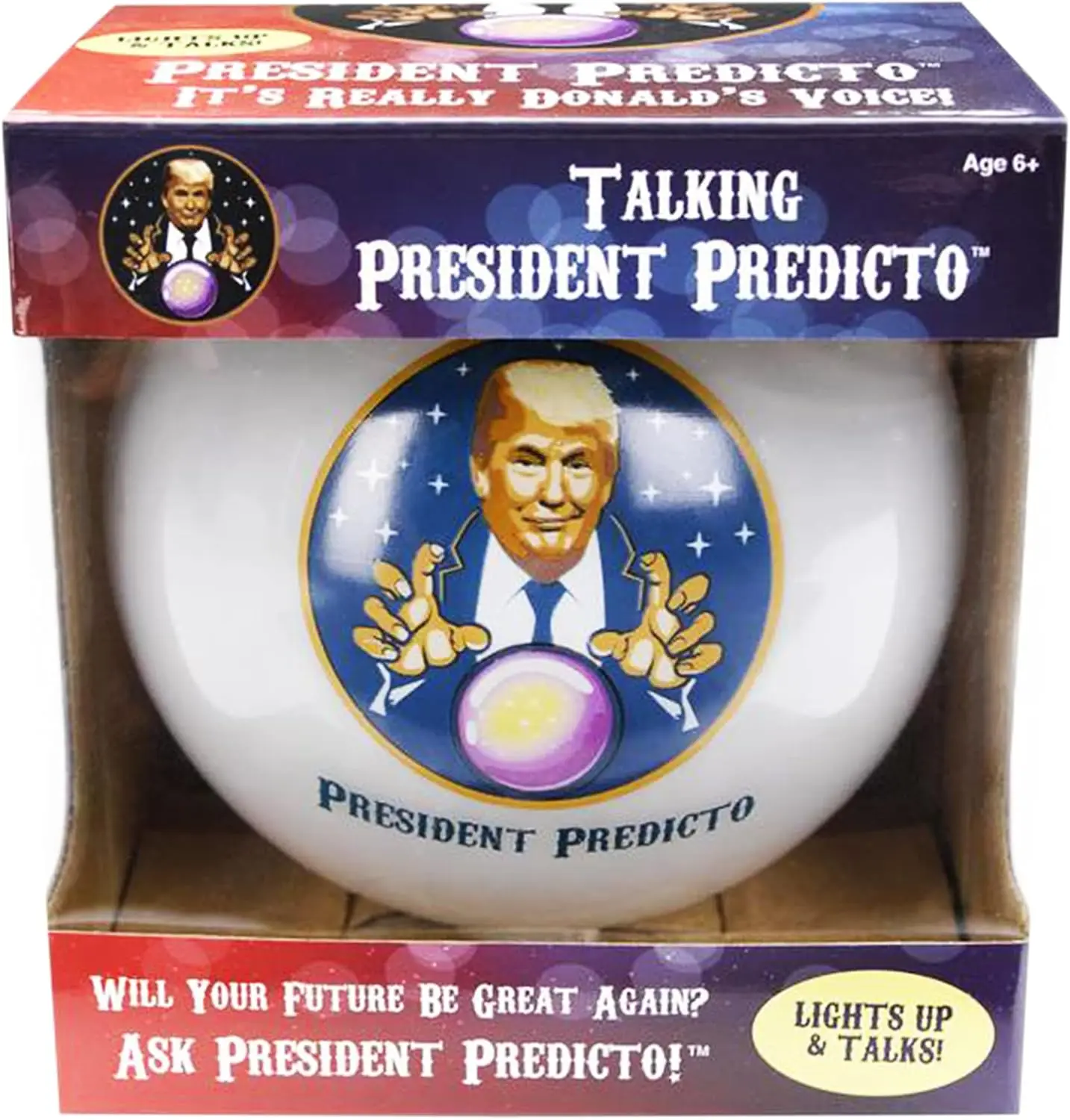 Talking President Predicto - Donald Fortune Teller Ball - Lights Up & Talks - Ask YES or NO Question & Trump Speaks The Answer - Like a Next Generatio