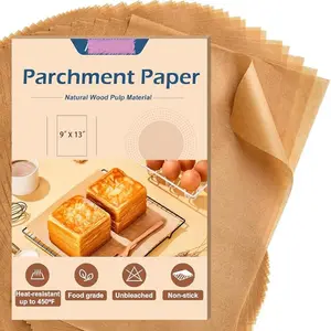 Unbleached 9x13 Parchment Paper Sheets, Precut Nonstick Liners for Baking, Air Fryers, Grills & Steam Cooking, 70 Count for Bread, Cookies, Cupcakes