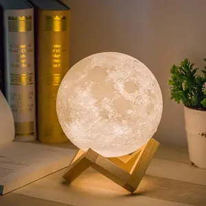 Moon Lights Night Lights Desk Lamp Table Lamp 3D Printed Full Moon Design RGB Flickering Fadeable Remote & Touch Control for Christmas Halloween Birthdays Weddings New Year Gifts