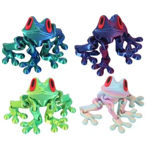 3D Printed Gradient Magnetic Joint Frog, Artistic Refrigerator Magnet, Unique Stress Relief Gift, Creative Collectible Toy