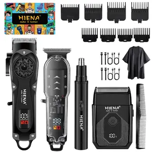 Men's Electric Hair Clippers Set, Hair and Beard Trimmer. Premium Electric Hair Clipper + Beard Trimmer, Body Hair Trimmer, Cool Black Series, Haircut and Shaping Set, Suitable for Haircutting, Shaving, Trimming, and Styling