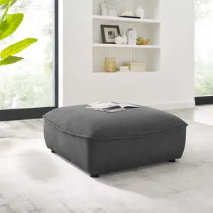 Modway Comprise Sectional Sofa Ottoman in Charcoal