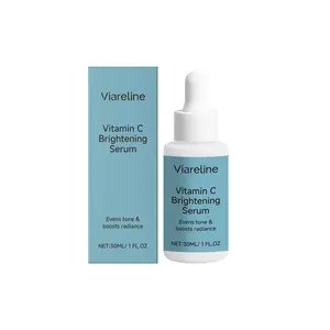 Viareline Vitamin C Brightening Serum, Ascorbic Acid Hydrating Facial Essence, Refresh Moisturizer Even Skin Tone Smooth Soft Radiant Face Care Moisturizing Lightweight