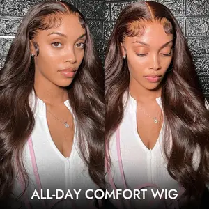 Wiggins Hair Body Wave #4 Dark Brown 7*5 Closure Wig Ready To Go Beginners Friendly 7x4 Lace Closure Wig Human Hair