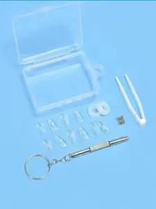 Men Women Glasses Silicone Soft Nose Pads Anti-Slip Covers Multi-Function Screwdriver Accessories Set, Eyewear Repair Tools Kit Glasses Grips