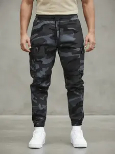 Men's Camo Print Cargo Pants, Regular Fit Casual Comfy Multi-Pocket Trousers for Daily Wear, Fashion Men's Bottoms for All Seasons