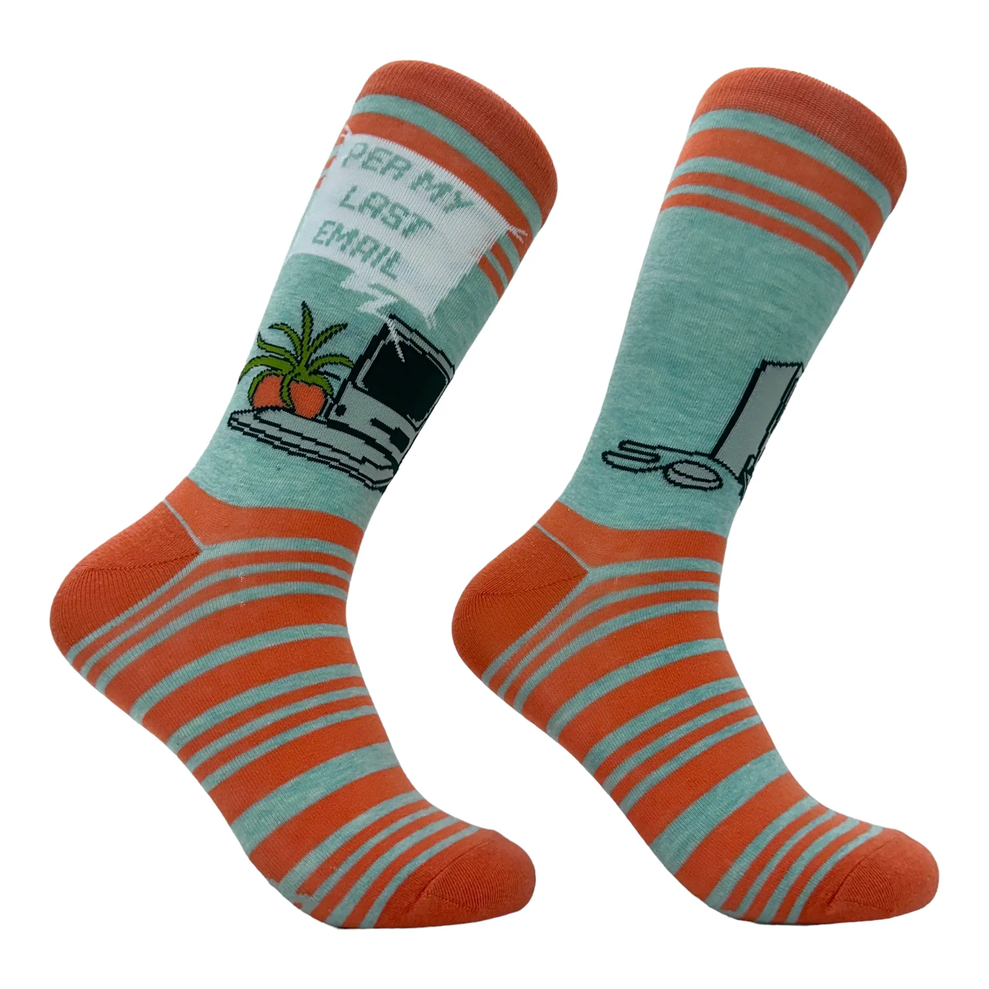 Women's Per My Last Email Socks Funny Office Retro Computer Joke Footwear Funny Graphic Socks Comfortable Fitted Spandex Cotton