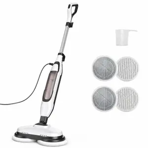 Dual-Head Steam Mop Steam Cleaner, Lightweight Electric Floor Cleaner With LED, 2 Spinning Mop Pads, for Hardwood, Tile, Laminate Floors, Includes 2 Cleaning Pads