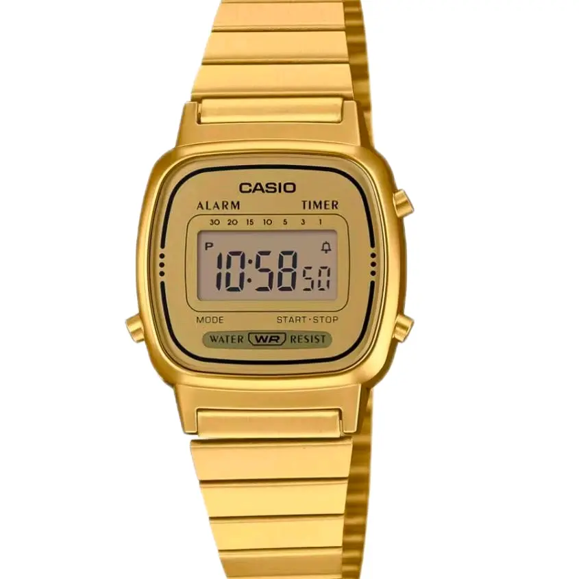 LA670WGA-9D New Casio All gold vintage digital retro watch for women "new model"