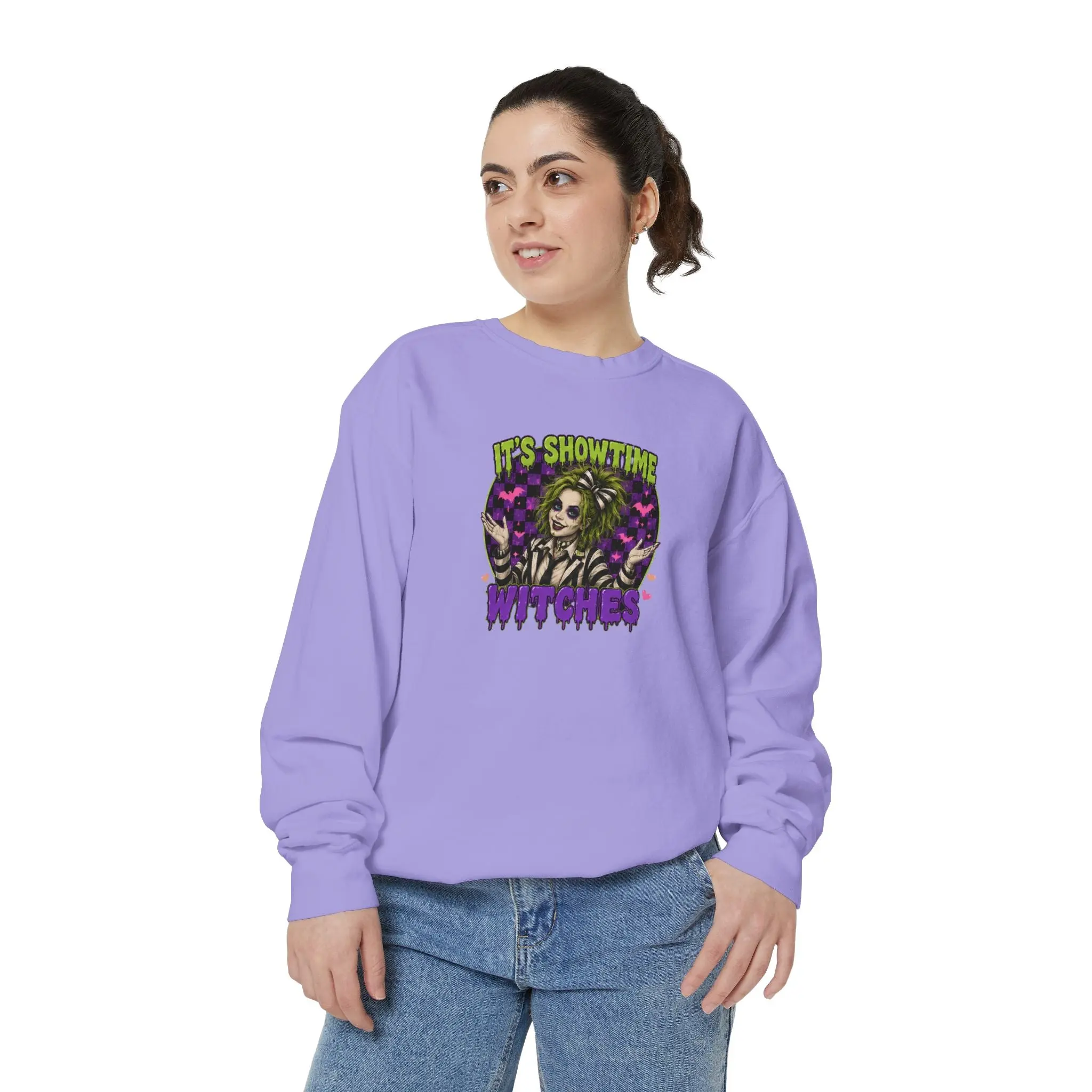 It's Showtime Witches Sweatshirt — Halloween Beetlejuice-Inspired Graphic Pullover