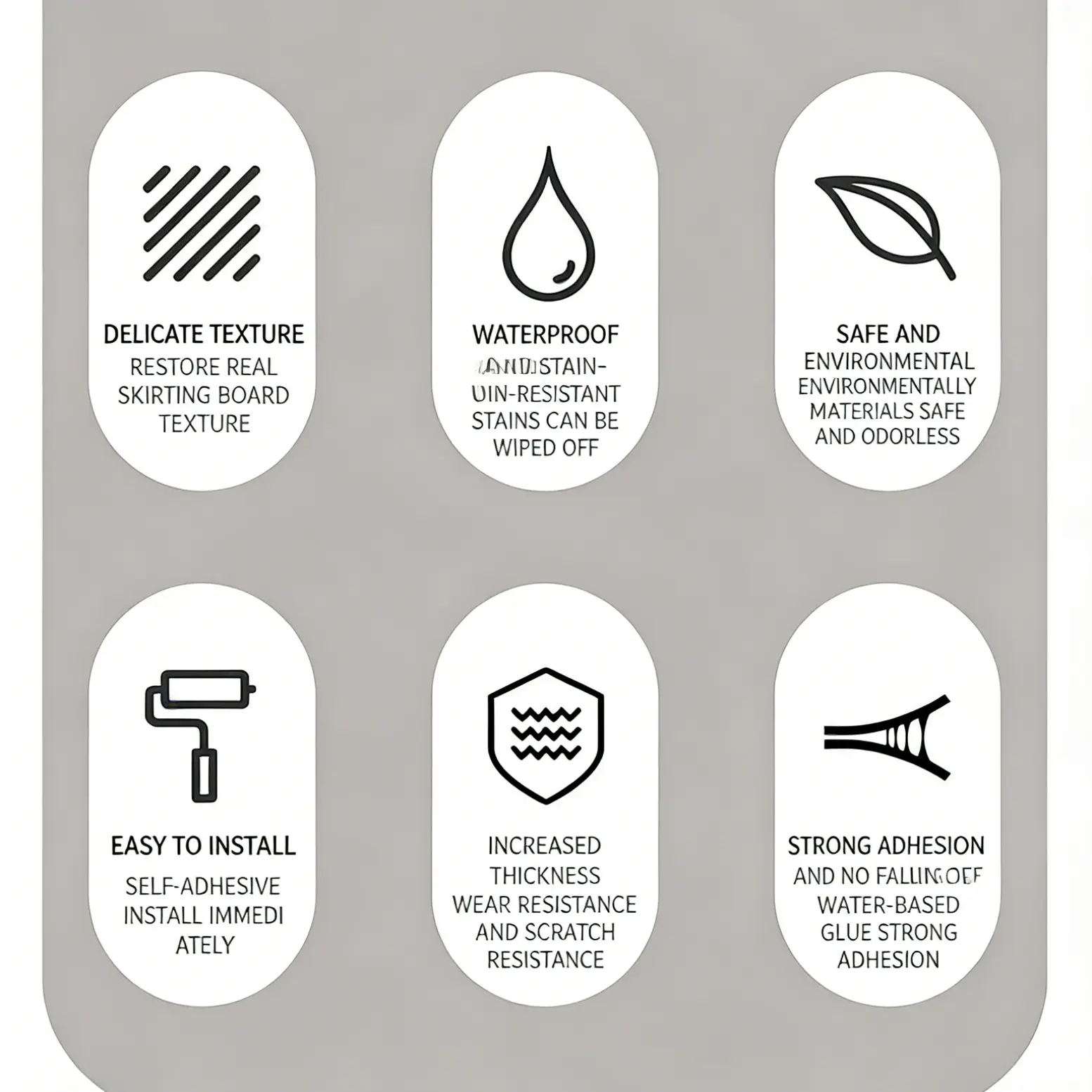 Self-Adhesive PVC Baseboard, Thick Waterproof Vinyl Wall Trim, Peel and Stick Skirting Board, Countertop Edge Guard, Ceiling Corner Molding, Removable Wall Corner Protector, Easy DIY No Tools Installation, 3.94" x 196.85" Self-Adhesive PVC Baseboard, Thick Waterproof Vinyl Wall Trim, Peel and Stick Skirting Board, Countertop Edge Guard, Ceiling Corner Molding, Removable Wall Corner Protector, Easy DIY No Tools Installation, 3.94" x 196.85"