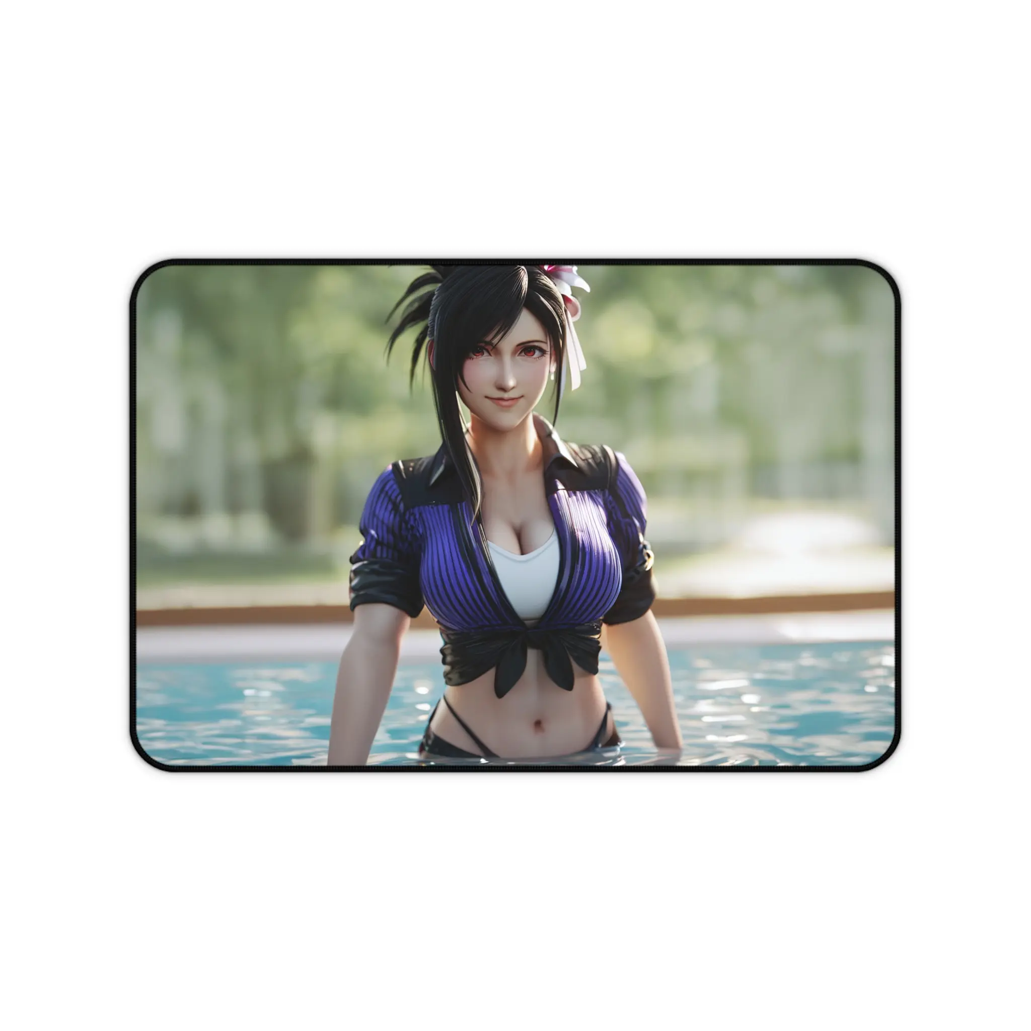 Tifa Lockhart FF7 Anime Desk Mat | Glamour Swimsuit Poolside