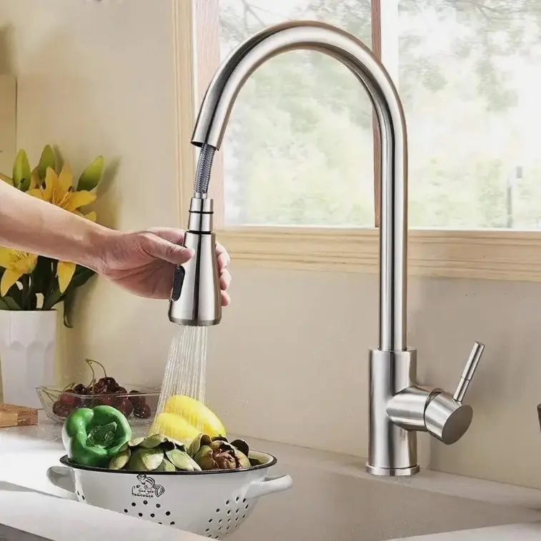 Brushed Nickel Kitchen Faucet Sink Mixer Faucet Pull Down Sprayer Single Handle Brushed Nickel Kitchen Faucet Sink Mixer Faucet Pull Down Sprayer Single Handle