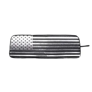 WarrentyUSA American Flag Design Front Windshield Sun Visor for 2018+ Jeep Wrangler JL JLU & Gladiator JT Reflective Aluminum Foil Foldable Sunshade Visor Car Exterior Accessories