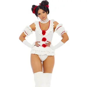 Forplay Women's Halloween Let's Play a Game 6-Piece Women's Movie Clown Character Costume