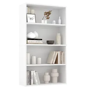 Gianna 4-Tier Bookshelves with Adjustable Shelves, Floor Standing Bookcase for Home & Office Storage