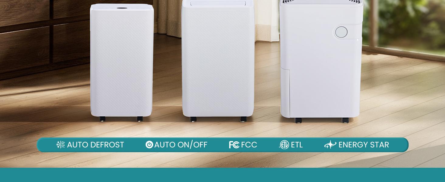 Dehumidifier for Basement with Drain Hose,  Water Tank Quiet with Humidity Ring, Ideal Whole House Dehumidifiers for Home, Bedroom & Bathroom