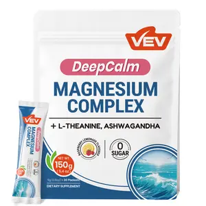 VEV Magnesium Drink Powder Supplement with Ashwagandha, L-Theanine & Vitamin D – Cortisol Lemonade Support for Calm & Relaxation – Raspberry Lemonade Flavor – Vegan – 30 Ct
